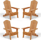 4 Wood Folding Fire Pit Patio Chairs