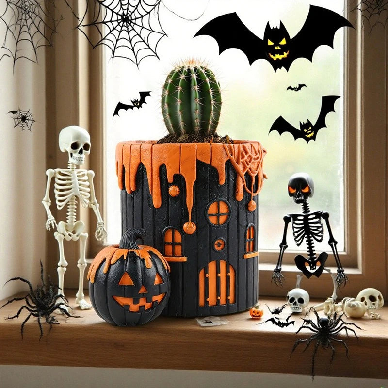 Halloween Pumpkin Flowerpot Funny and Terrifying Decoration