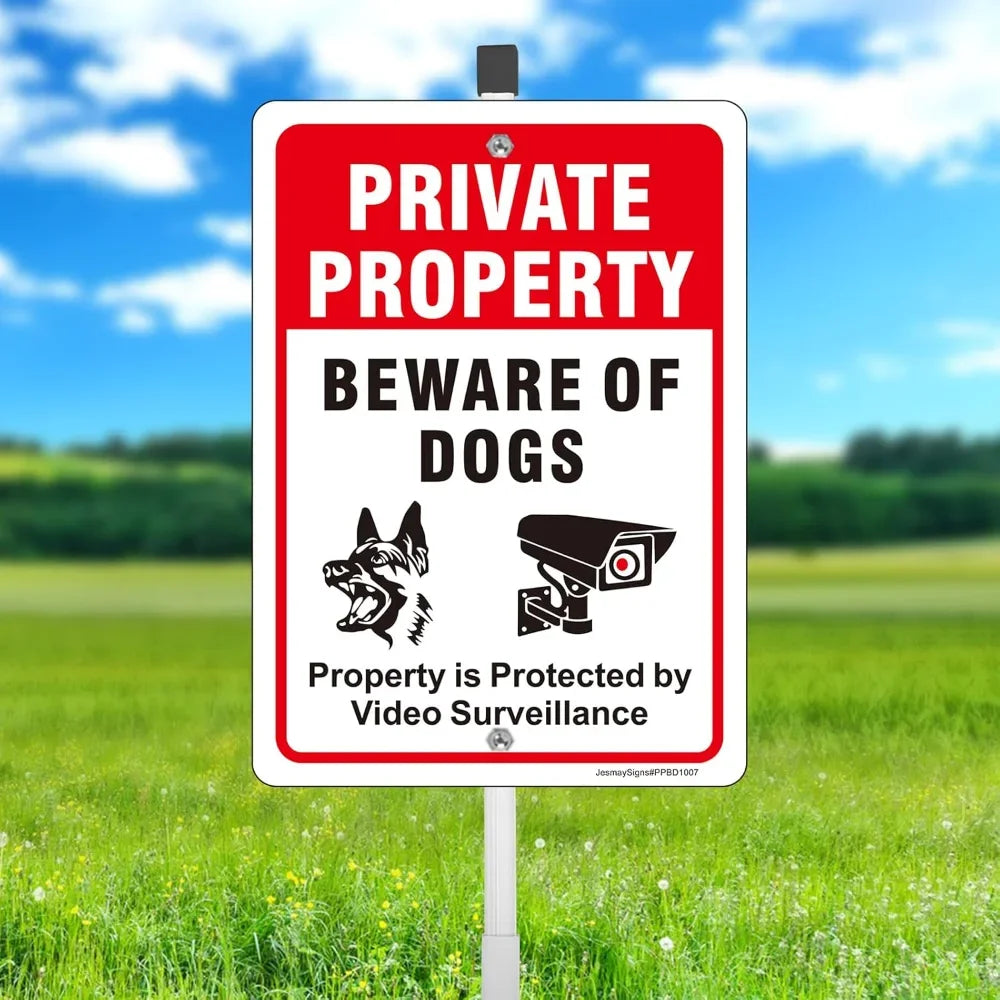 Private Sign - Beware of Dog & Surveillance