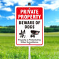 Private Sign - Beware of Dog & Surveillance