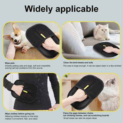 Pet Hair Grooming Gloves, Removes Brush