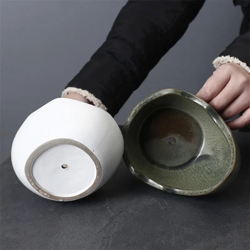 Ceramic Flower Pot Green Plant Pot Succulent