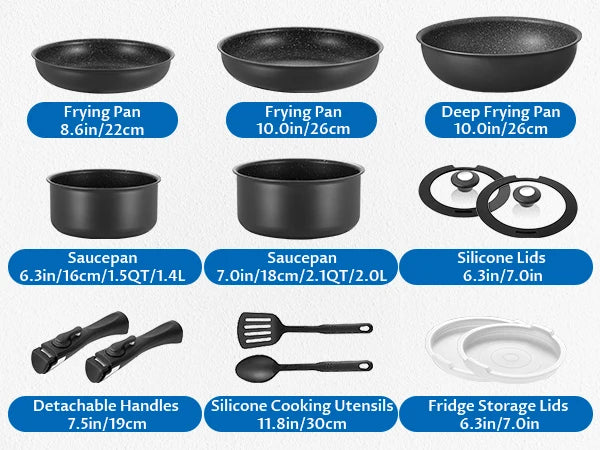 Nonstick Pots/Pans 13Pcs Induction Cookware Set