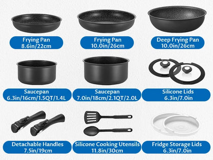 Nonstick Pots/Pans 13Pcs Induction Cookware Set