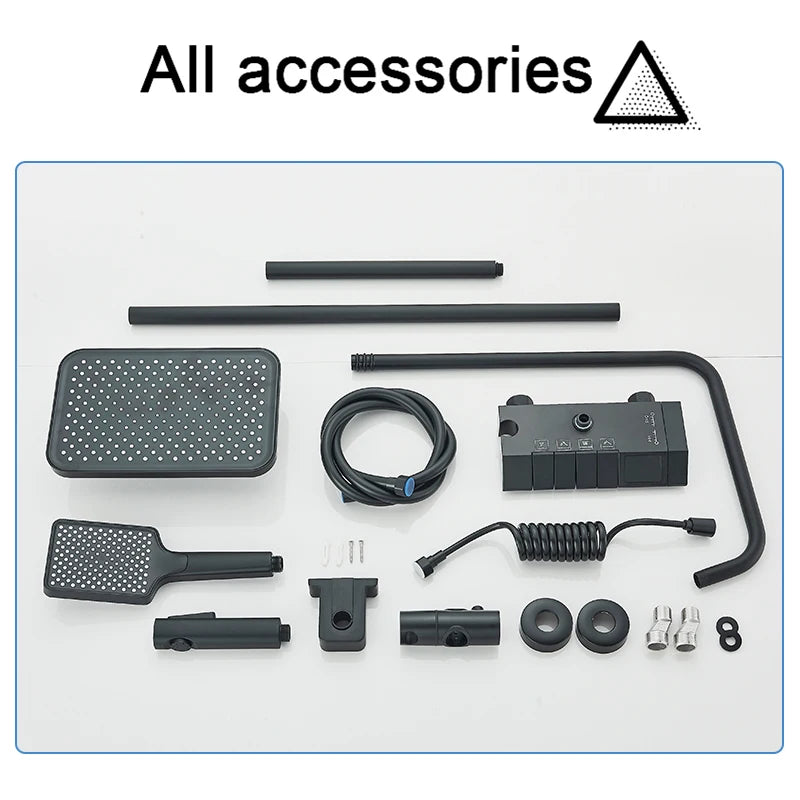 Black Smart Digital Display Shower Faucet Set