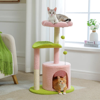 Small Flower Cat Tree for Indoor Cats