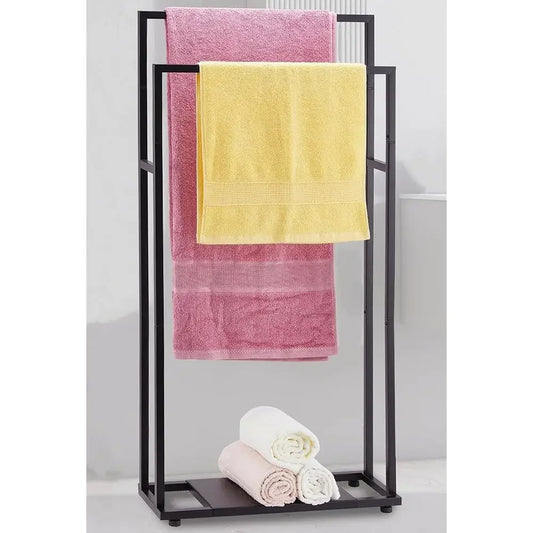 Freestanding Towel Rack Stainless Steel Storage Shelf