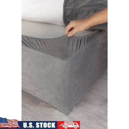 Faux Suede Box Spring Cover Luxury Wrap-Around