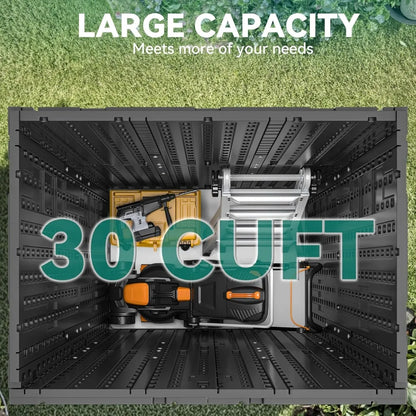 Waterproof vertical shed with 4-tier storage