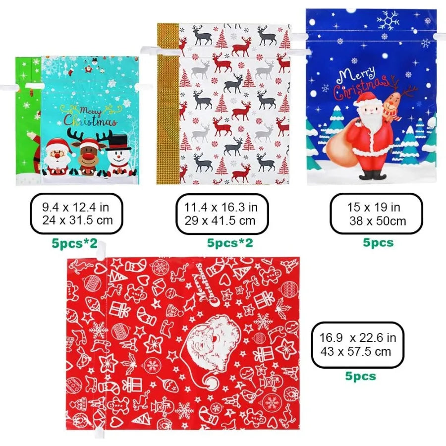 30pcs Holiday Drawstring Gift Bag Party Favors