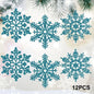 12Pcs White Glitter Raw Pulp Plastics Snowflakes