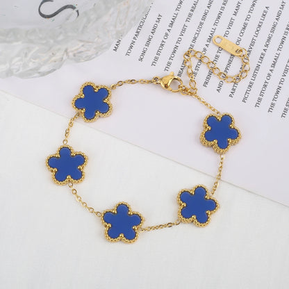 Luxury Stainless Steel Adjustable Five Flower Bracelet