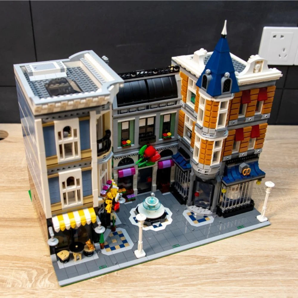 Downtown Street View House Model Building Blocks