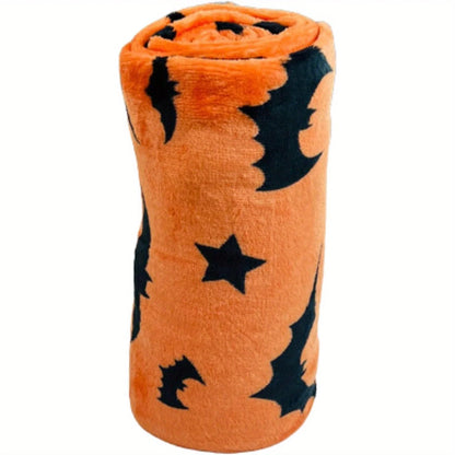 Halloween Ghosts and Bats Pattern Vintage Blanket