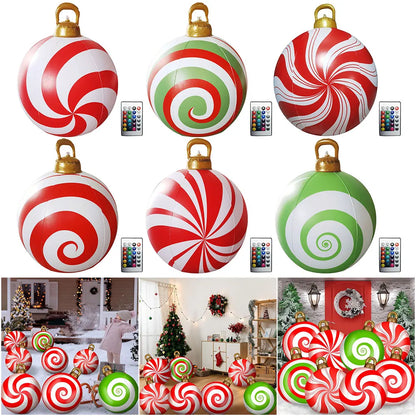 24" Inflatable Christmas Balls with Light/Remote