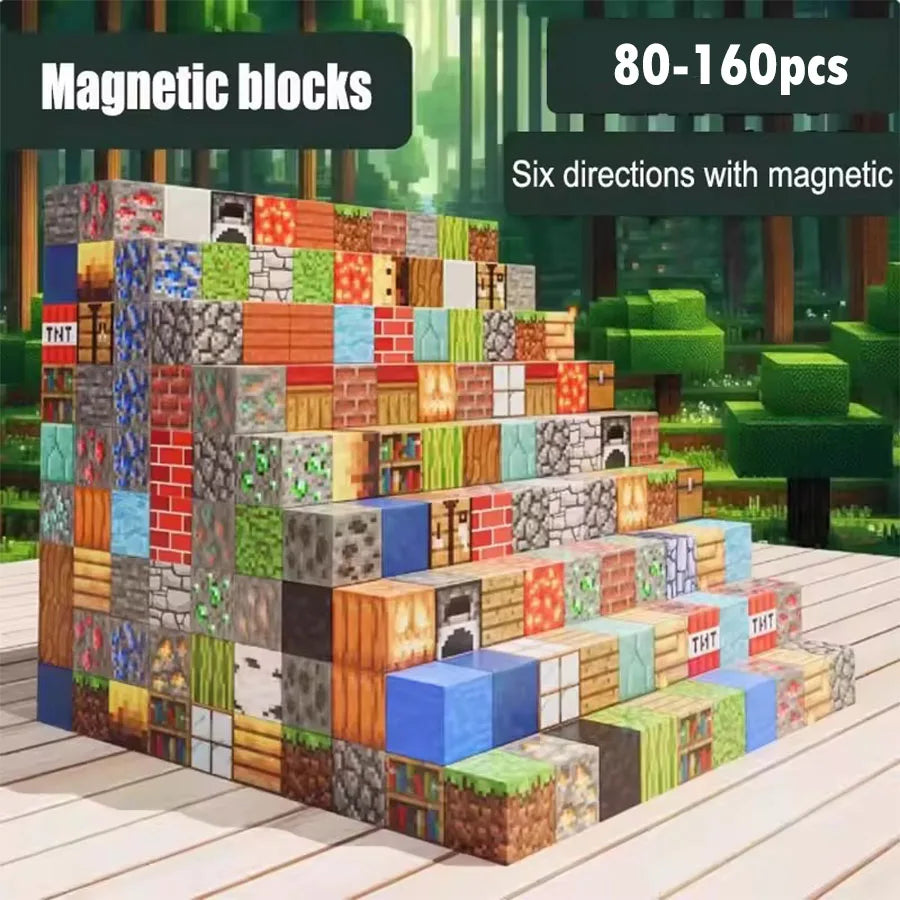 Magnetic Building Blocks for all ages 80-160Pcs