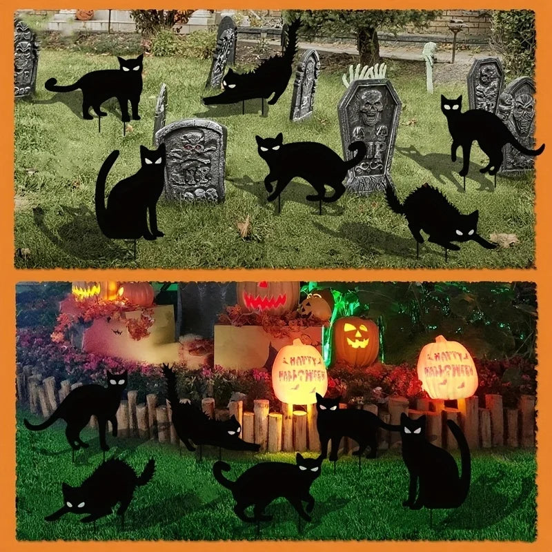 Glowing Eyes and Scary Silhouettes Black Cat