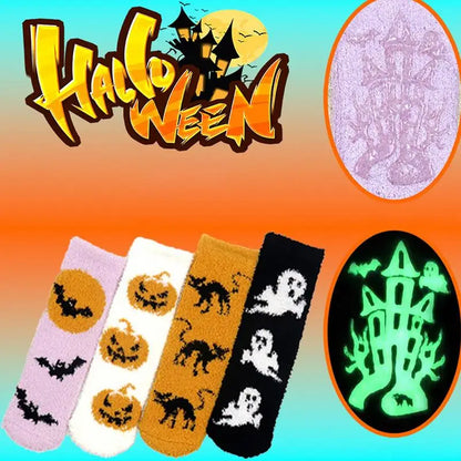 Funny Halloween Fuzzy Socks, Warm Floor Socks