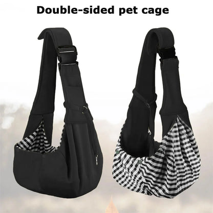 Small pet sling holder, hands-free reversible