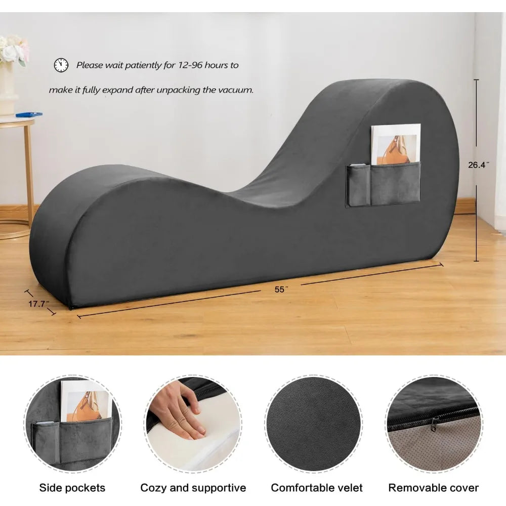 Velvet Lounge Chair for Stretching & Relaxation