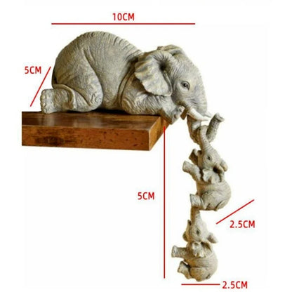 3pcs/set Cute Elephant Figurine Holding Baby Elephants