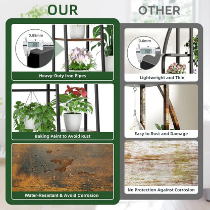 Indoor Stand with Grow Lights, 6 Tiered