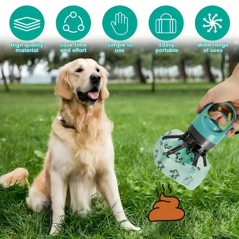 Portable Dog Poop Scooper with Bag Dispenser