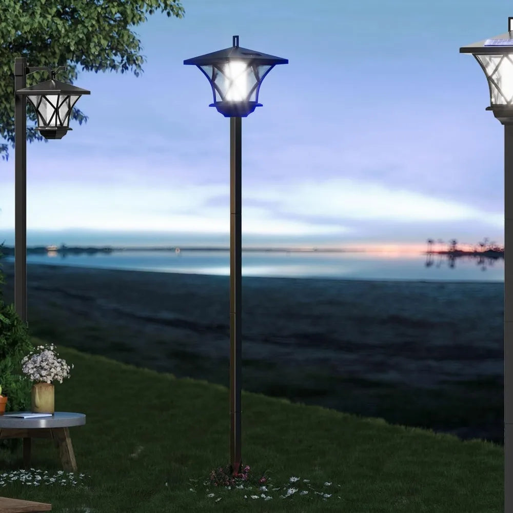 Outdoor Solar Lamp Post Lighting, Aluminum
