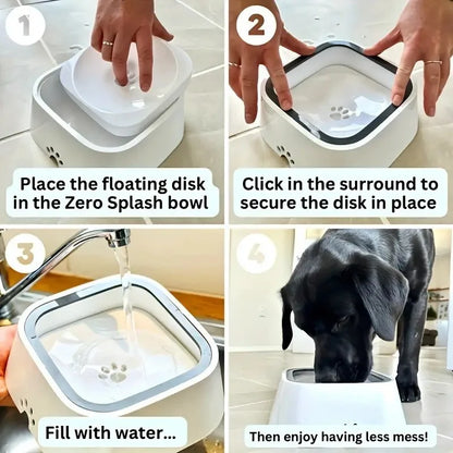 Spill-Proof Pet Water Bowl Floating Filter
