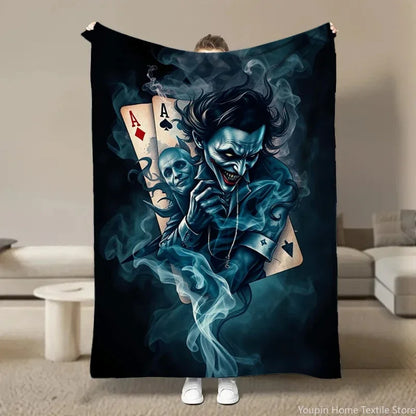 Warm Soft Clown Joker Flannel Throw Blanket