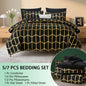 Elegant gold foil Queen Comforter Set