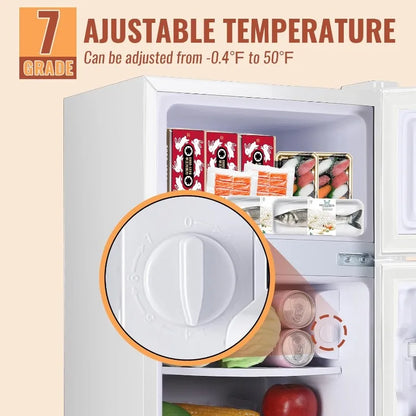 2.4 Cu.ft Mini Fridge Separate Freezer Adjustable