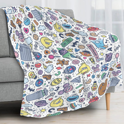 Sesame Street cartoon printed flannel, warm blanket