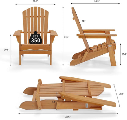4 Wood Folding Fire Pit Patio Chairs