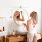 30 Inch Modern Gold Round Vanity Framed Mirror