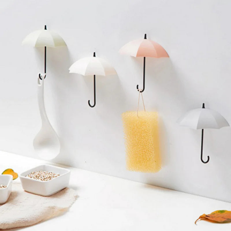 Cute Umbrella Shaped Hooks No-Punch Wall Hooks