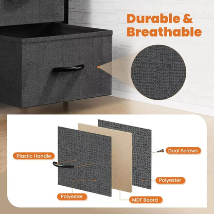 Nightstand with Drawers, Small Bed Side Furniture