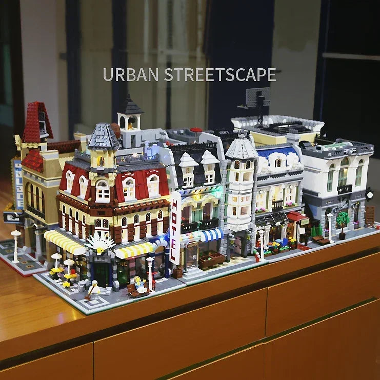 Downtown Street View House Model Building Blocks