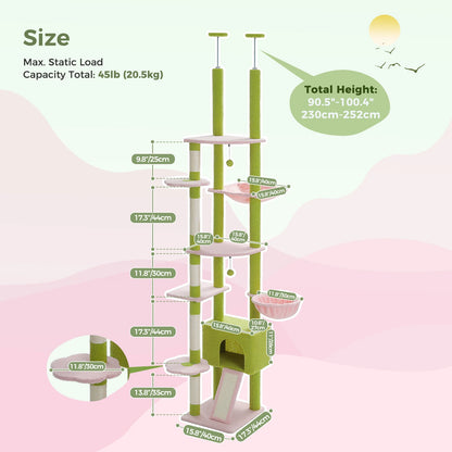 Cactus Cat Tree Floor to Ceiling Tower