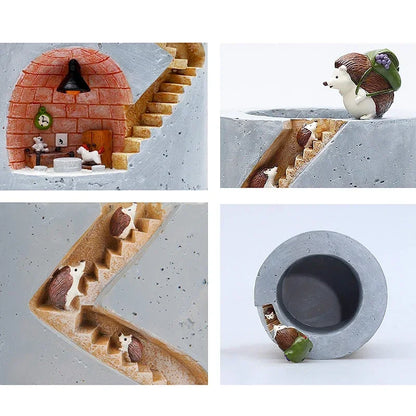 Creative Hedgehog Planter, Resin Flower Pots for Succulents