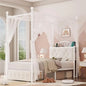 Twin Canopy Bed Frame with Drawer & Headboard