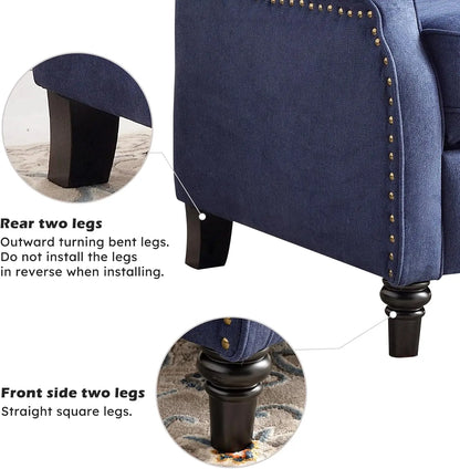 Push Back Recliner Fabric Lounge Armchair