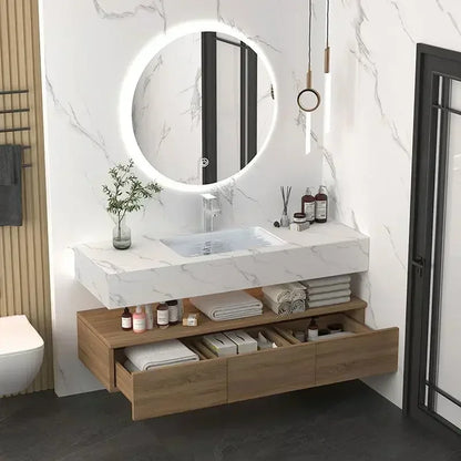 Bathroom Vanity With Rock Ceramic Countertop Sink