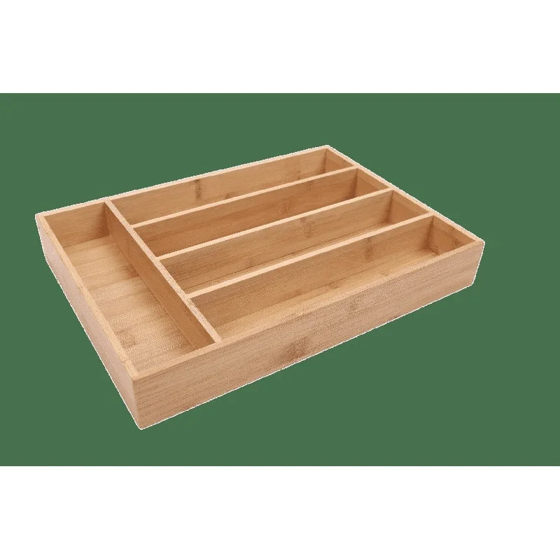 Natural Bamboo Silverware Organizer Drawer Divider