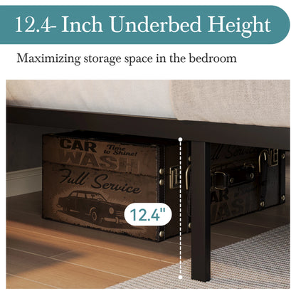 14'' Metal Bed Frame with Headboard & Footboard