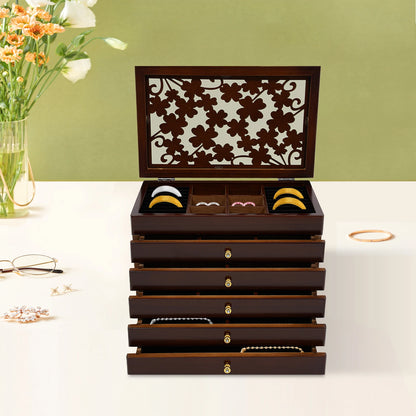 6-Layer Gem Case Organizer with Pull-out Drawers