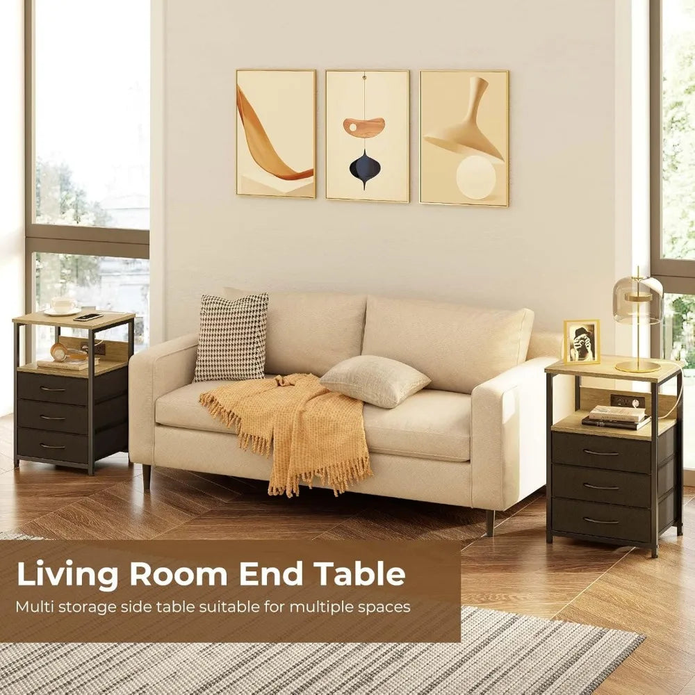 Pair of Dual-Drawer Nightstands