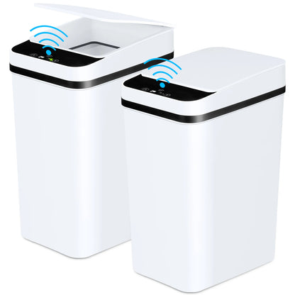 2 Pack Bathroom Automatic Trash Cans Touchless