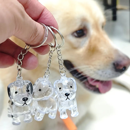 Creative Transparent Cute Dog Pendant Key Chain