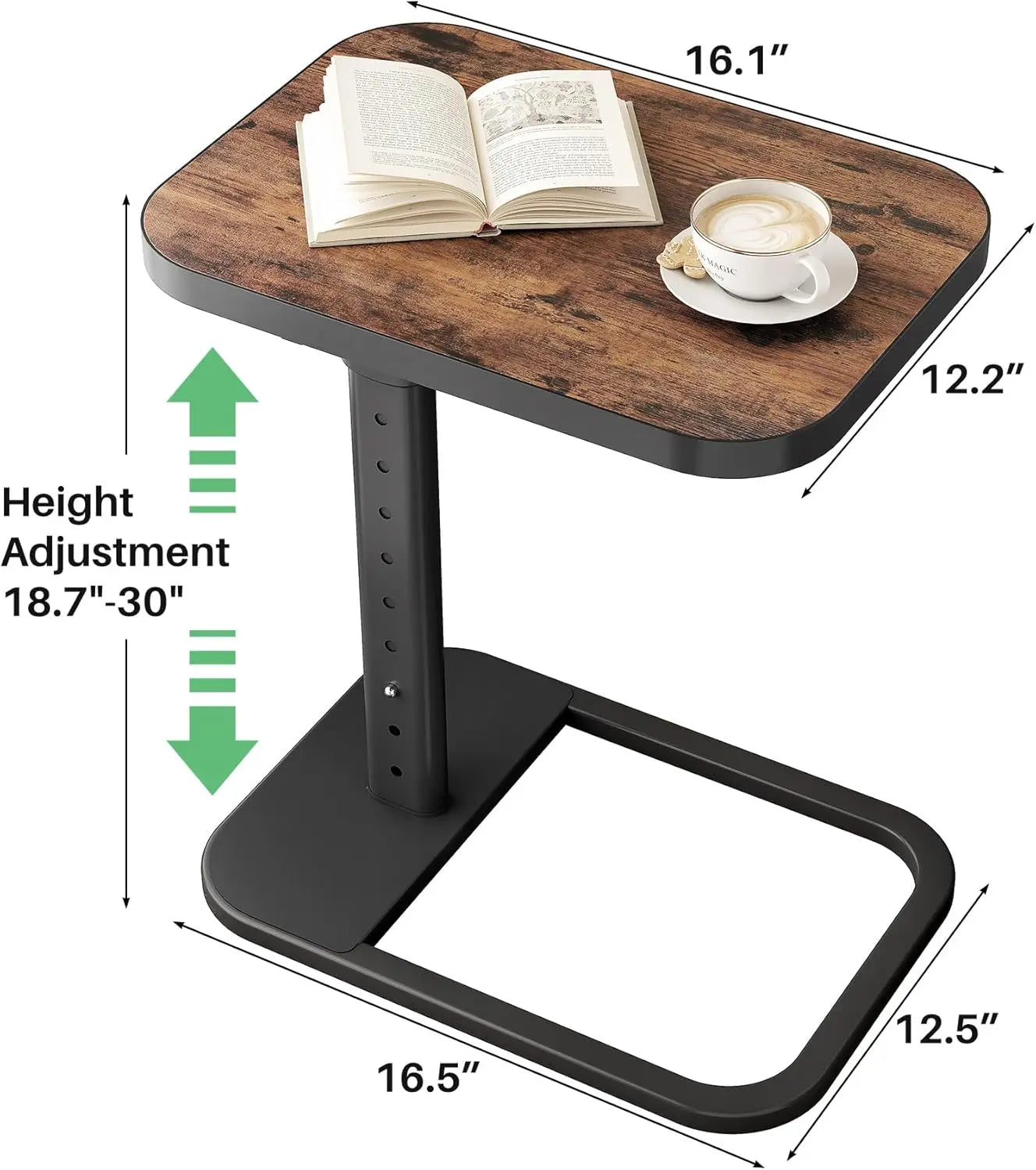 TV Tray Table, Adjustable Height & Flip-Top